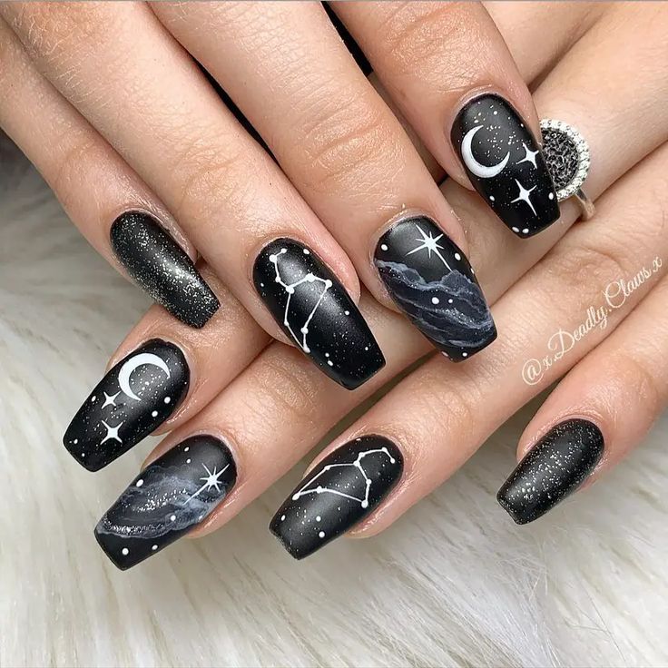 Simple Galaxy Nails
